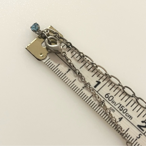 Vintage Blue Prong Set Rhinestone 13” - 16” Necklace - Picture 14 of 16